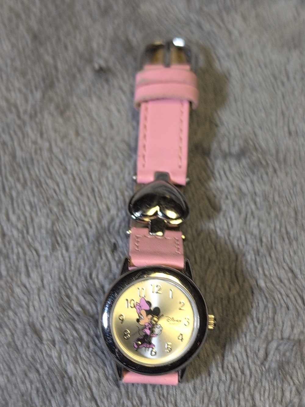 Disney Pink Minnie Mouse Heart Charm Girl's Watch